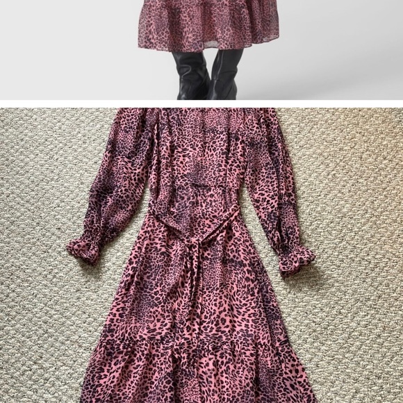 Whistles pink animal print dress size UK 10 US 6 - Picture 2 of 2
